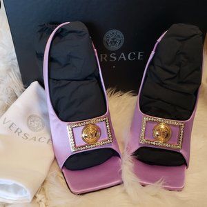 **SOLD** Versace Medusa Slingback Sandals, Liatris-Versace Gold, 37